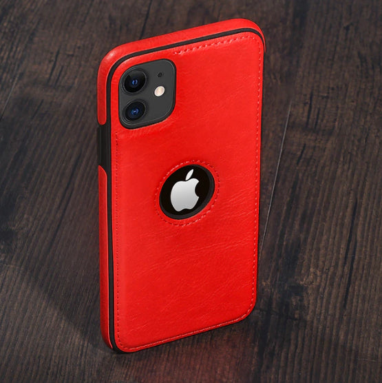 Solid Color PU Leather Phone Case For iPhones